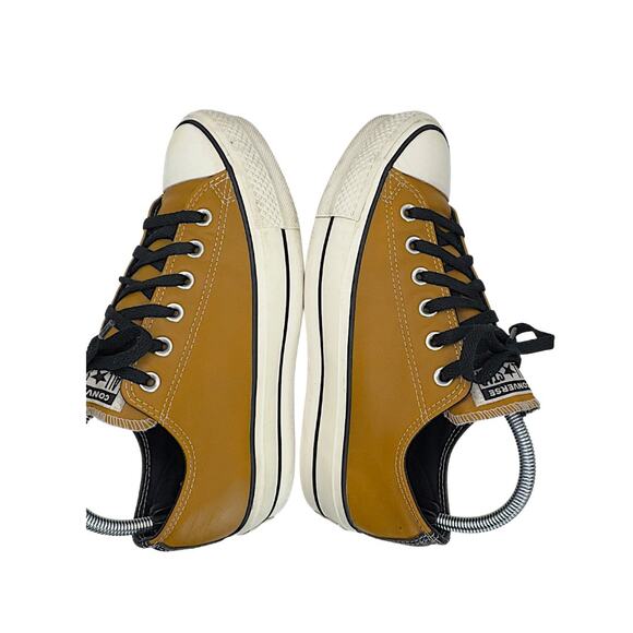 Converse Chuck Taylor All Star Low Brown Leather Black Trim Sneakers Men’s 9 - Picture 8 of 12